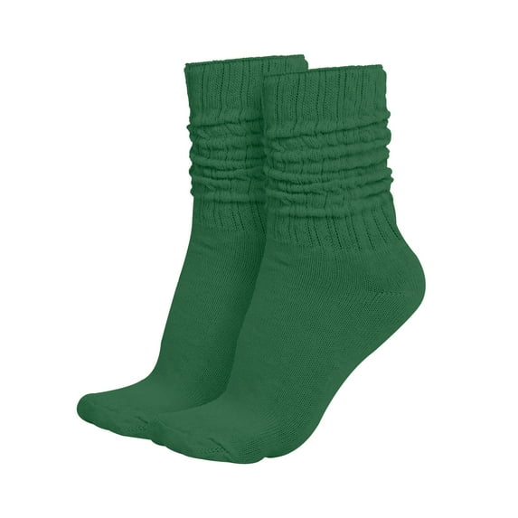 MDR Lightweight Cotton Slouch Socks For Women and Men 1 Pair Size 9 to 11 (Hunter Green)