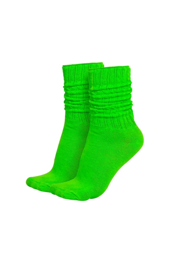 MDR Lightweight Cotton Slouch Socks For Women and Men 1 Pair Size 9 to 11 (Kelly Green)
