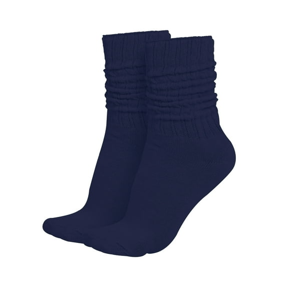 MDR Lightweight Cotton Slouch Socks For Women and Men 1 Pair Size 9 to 11 (Navy)
