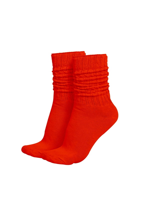 MDR Lightweight Cotton Slouch Socks For Women and Men 1 Pair Size 9 to 11 (Red)