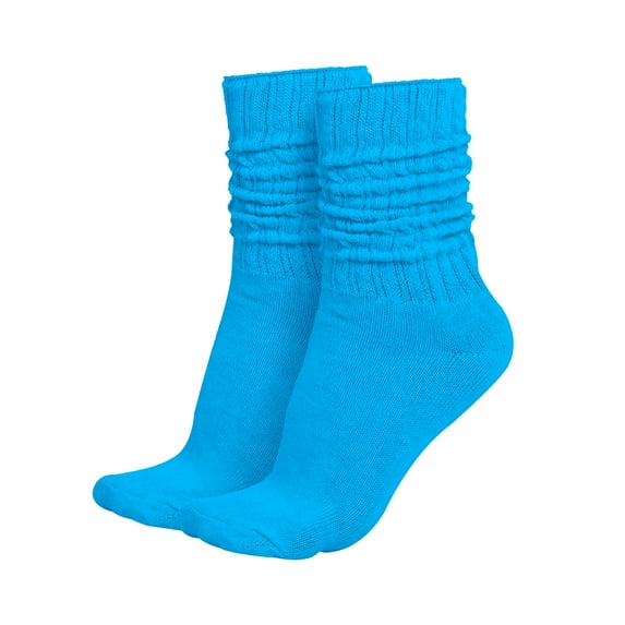 MDR Lightweight Cotton Slouch Socks For Women and Men 1 Pair Size 9 to 11 (Turqouise)
