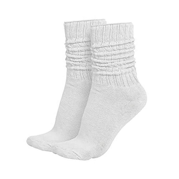 MDR Lightweight Slouch Cotton For Women and Men 1 Pair Size 9 to 11 (White)