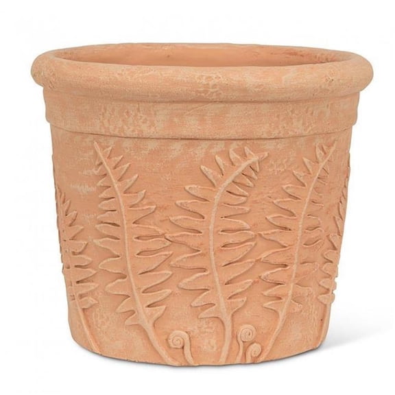MDR Trading AB-27-FERNWOOD-753-MD 7.5 in. Medium Fern Roll Rim Planter, Terracotta