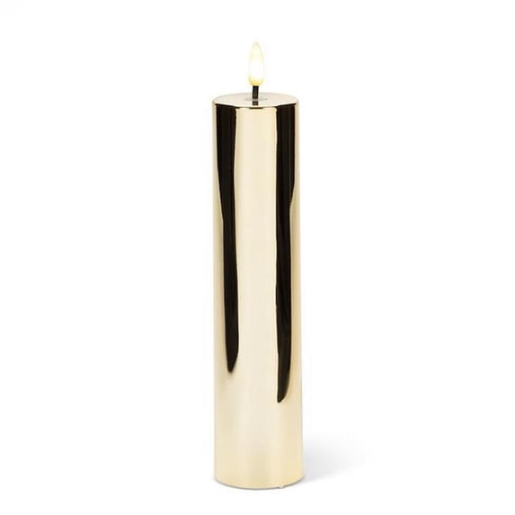 MDR Trading AB-27-MIRALITE-08-GOLD-Q01 2 x 8 in. Pulsating 3D LED Pillar Candle - Gold - Large