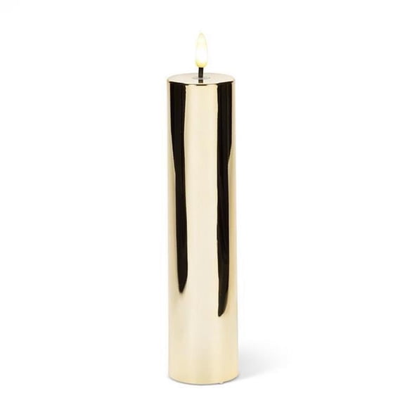 MDR Trading AB-27-MIRALITE-08-GOLD-Q01 2 x 8 in. Pulsating 3D LED Pillar Candle - Gold - Large