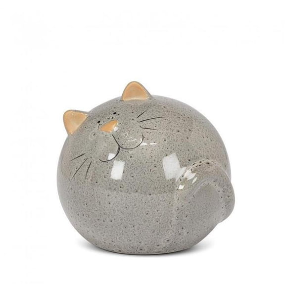 MDR Trading AB-27-OLIVER-007-Q01 3.5 in. Round Cat Figurine, Gray - Small