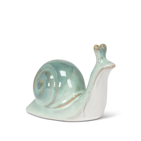 Abbott Collection Snail, Medium, 3.5-Inch, Turquoise, Stoneware