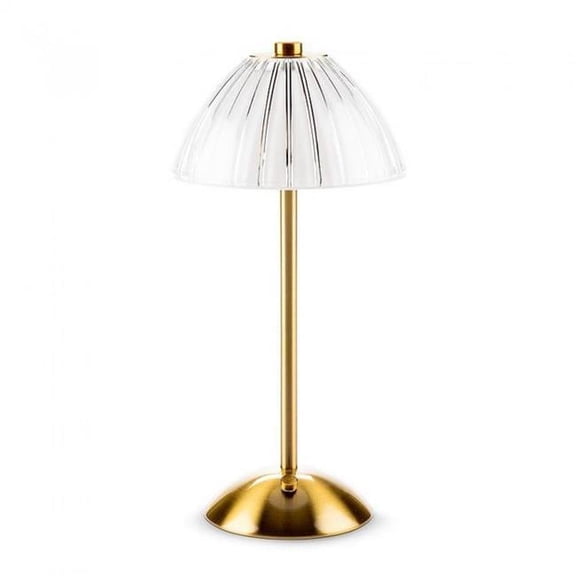MDR Trading AB-27-TRILITE-097-Q01 Fancy Shade LED Table Lamp, Gold & White