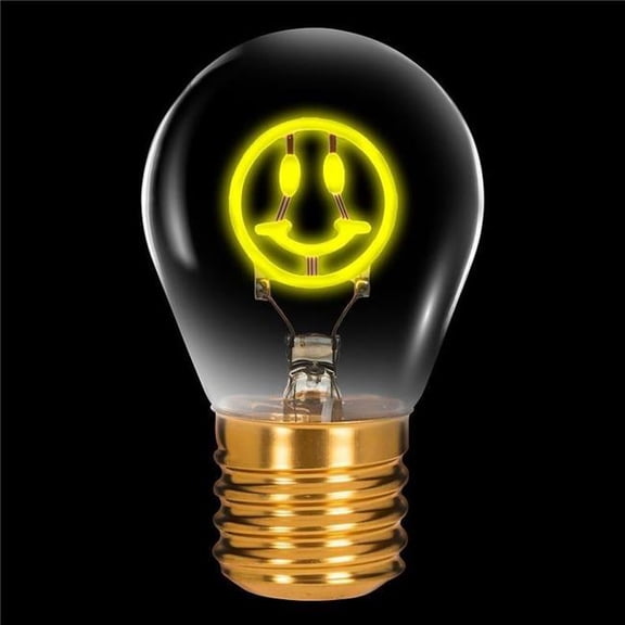 MDR Trading AB-27-VOLT-13 4.5 in. Smiley Face Neon Bulb Lamp, Yellow