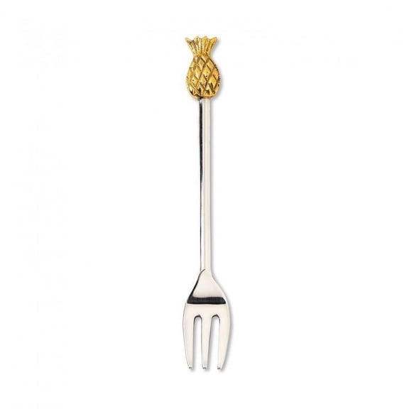 Abbott Collection Pineapple Cocktail Fork, 5-Inch, Stainless Steel, Brass
