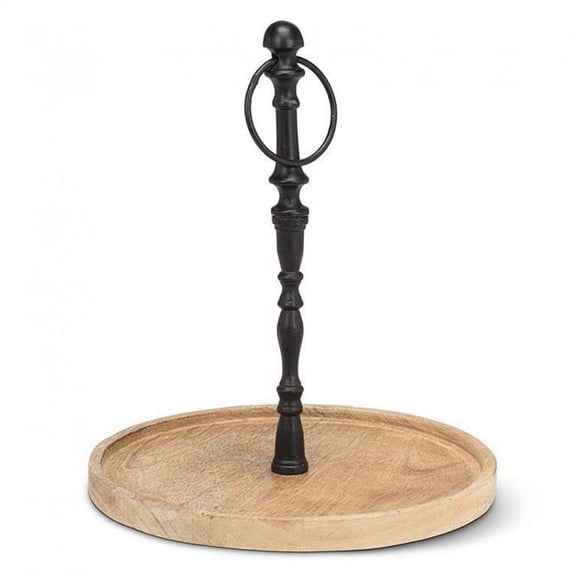MDR Trading AB-43-TRINITY-340-Q01 9.5 in. Round with Post Plate, Natural & Black
