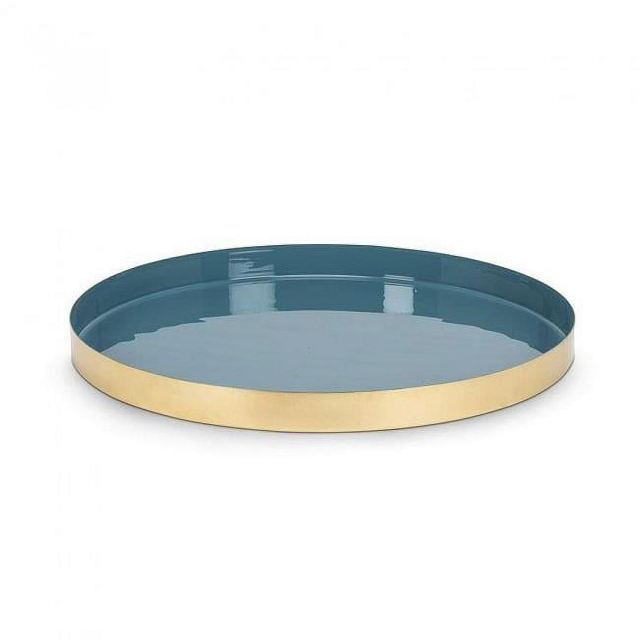 MDR Trading AB-92-AVALON-07-BLU-Q01 Round Denim Blue Tray, Pearl ...