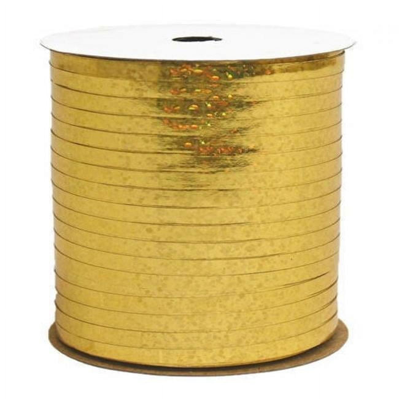 MDR Trading AI-155-Q04 0.18 in. x 100 Yards Holographic Gold Curling Ribbon - Set of 4