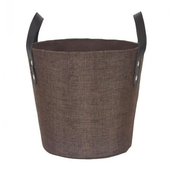 MDR Trading AI-2025AVBR-Q06 Brown Fabric with Faux Leather Handles Basket - Set of 6