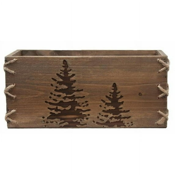 MDR Trading AI-2243TRE-Q01 Fired Trees Design on Wooden Box, Brown
