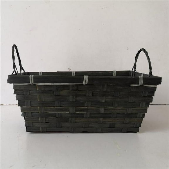 MDR Trading AI-2249BLA-Q02 Black Bamboo Rectangular Basket - Set of 2