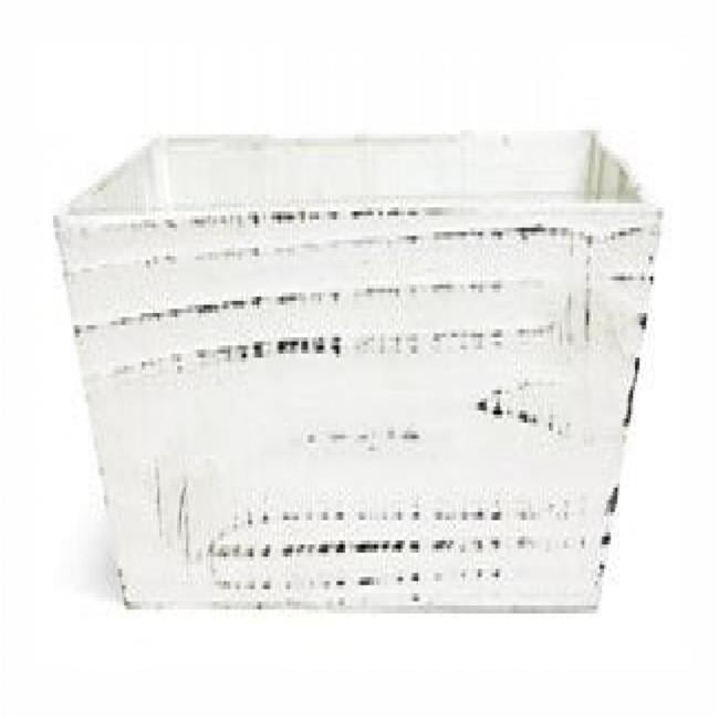 Distressed White Rectangular Wooden Decorative Box