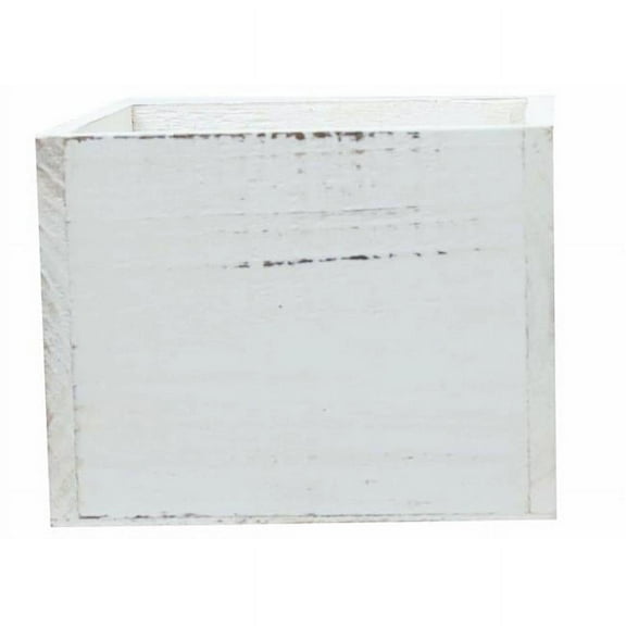 MDR Trading AI-3501COL-Q02 Square White Washed Planter - Set of 2