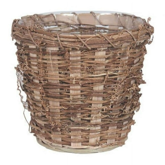 MDR Trading AI-3510VIN-Q01 Woven Basket with Vines Planter, Brown