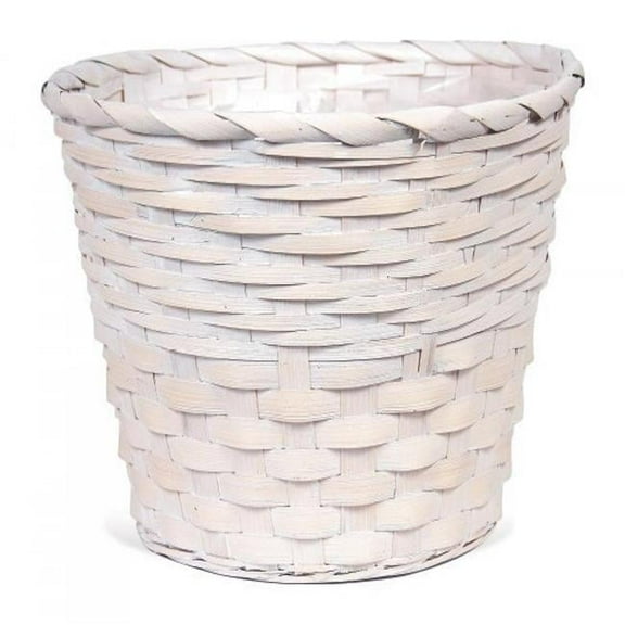 MDR Trading AI-3525WW-Q01 White Washed Two Weave Basket Shaped Planter