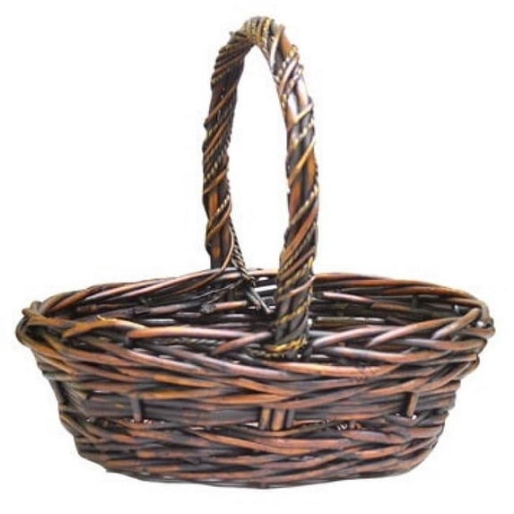 MDR Trading AI-4270MAHA-Q04 12.5 in. Mahogany Brown Long Handled Willow Basket - Set of 4