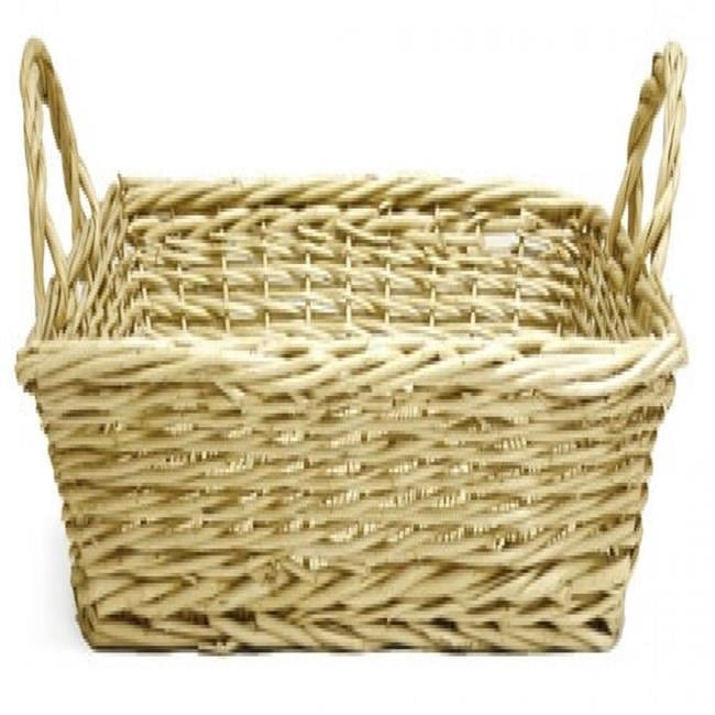Beige Wicker Handled Storage Basket 20" x 15"