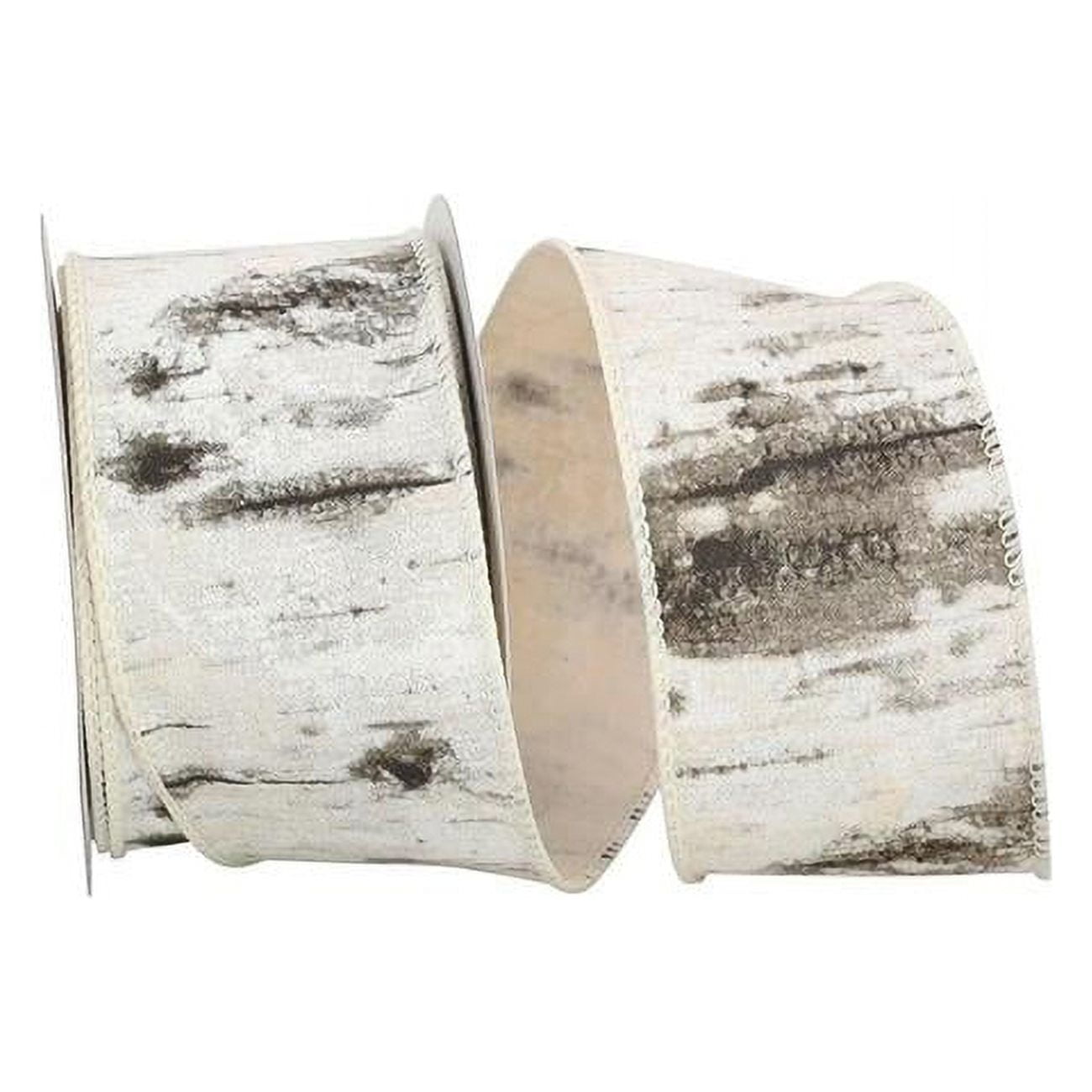 MDR Trading AI-6074086-Q04 2.5 in. x 10 Yards Wired White & Black Birch Linen Ribbon - Set of 4
