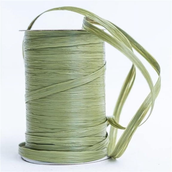 MDR Trading AI-74921-Q06 100 Yards Wraphia Matte Olive Green Ribbon - Set of 6