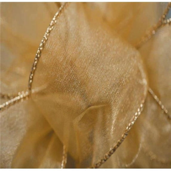 MDR Trading AI-7584015-Q01 2.5 in. x 50 Yards Wired Gold Sheer Essence Ribbon