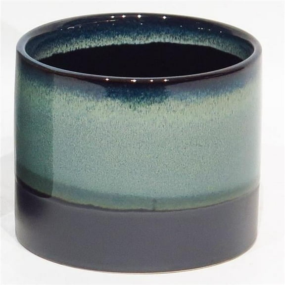 MDR Trading AI-CE00-176-Q01 Teal Blue, Green & Black Reactive Glaze Ceramic Planter