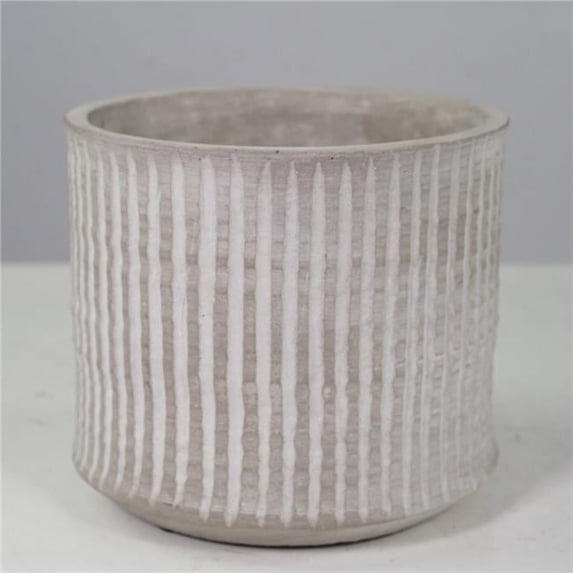 MDR Trading AI-CE05-184-Q02 Ribbed Cement Planter, White & Gray - Set ...