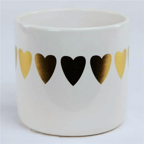 MDR Trading AI-CE10-702-Q04 Gold Hearts Around White Planter - Set of 4