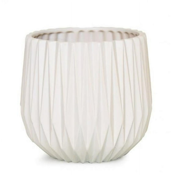 MDR Trading AI-CE10AMWH-Q04 White with Folded Lines Look Planter - Set of 4