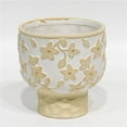 thumbnail image 1 of MDR Trading AI-CE943-246-Q01 White with Beige Flowers Planter, 1 of 1