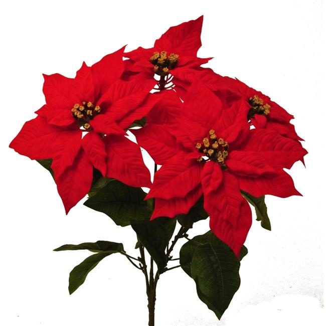 MDR Trading AIFL1284REDQ02 Red Poinsettias Artificial Flower Set of