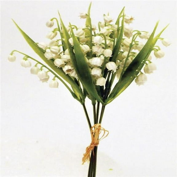 MDR Trading AI-FL1423WHI-Q04 Lily of The Valley Artificial Flower, Green & White - Set of 4