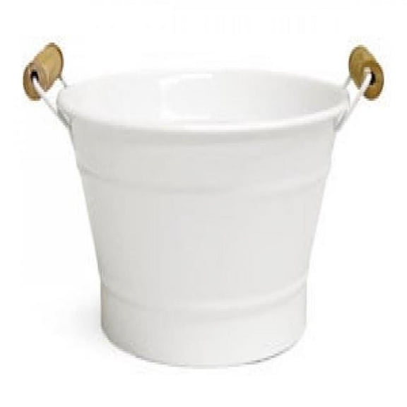 MDR Trading AI-GA2425WH-Q01 White with Wooden Handles Bucket
