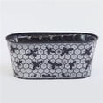 thumbnail image 1 of MDR Trading AI-GA3405-232-Q01 White Wash Honey Comb Pattern with Black Bees Metal Planter, 1 of 1