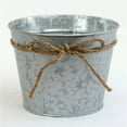 thumbnail image 1 of MDR Trading AI-GA3510-988-Q04 Silver with Rope Bow Bucket Planter - Set of 4, 1 of 1