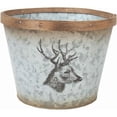 thumbnail image 1 of MDR Trading AI-GA3525DR-Q04 Metal Deer Pattern with Bamboo Trim Planter, Silver & Brown - Set of 4, 1 of 1