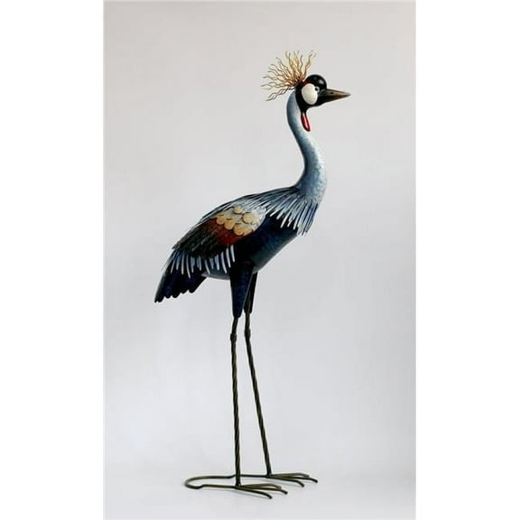 MDR Trading AI-GG9498-Q12 Black Crowned Standing Crane Metal Garden Sculpture, Multi Color - Set of 12