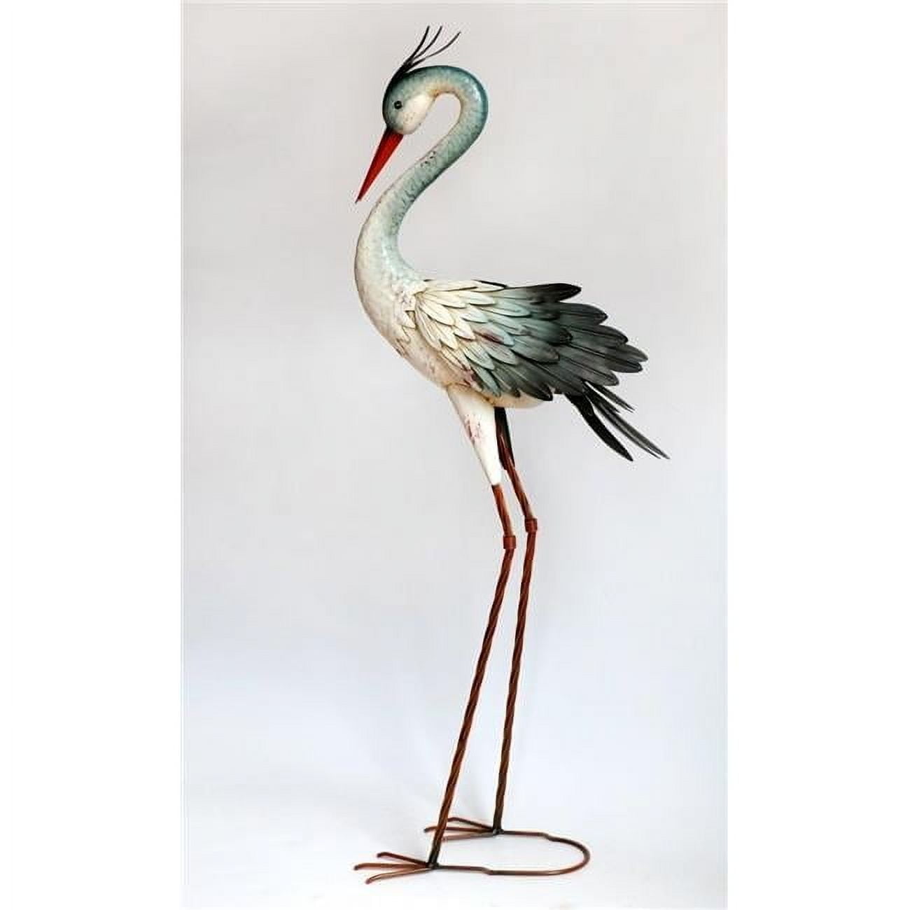 44" Multicolor Metal Heron Garden Sculpture