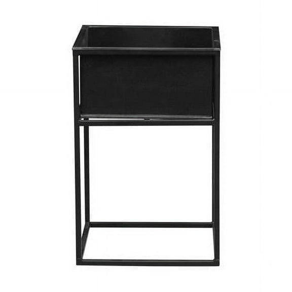 MDR Trading AI-GG9555-Q01 Matte Black Square Metal Plant Stand