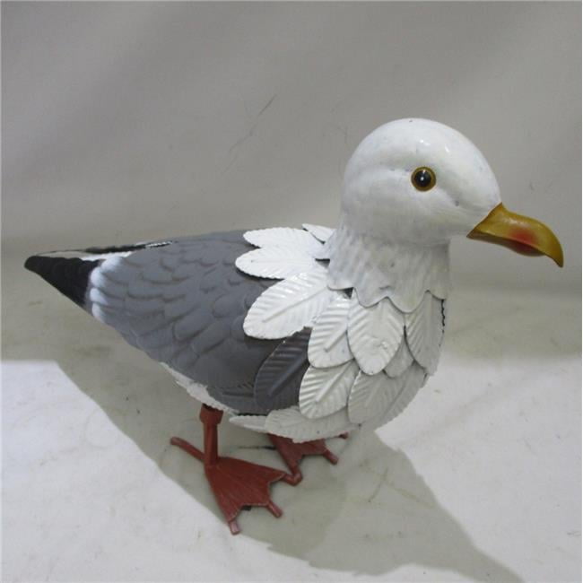 MDR Trading AI-GG9567-Q12 Standing Metal Sea Gull Garden Sculpture, Gray & White - Set of 12