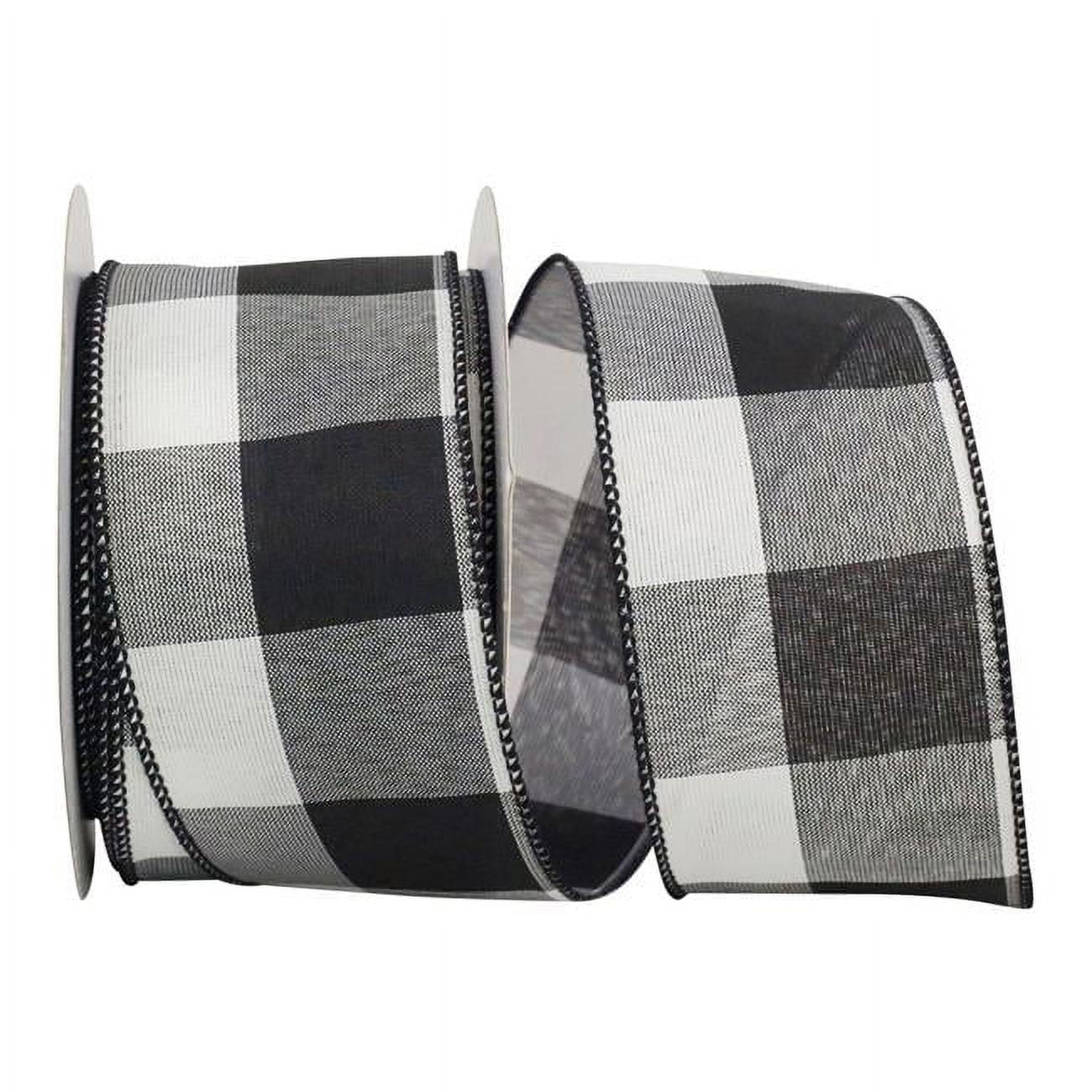 MDR Trading AI-RI40905-Q04 2.5 in. x 25 Yards Wired Black & White Jumbo Checks Ribbon - Set of 4