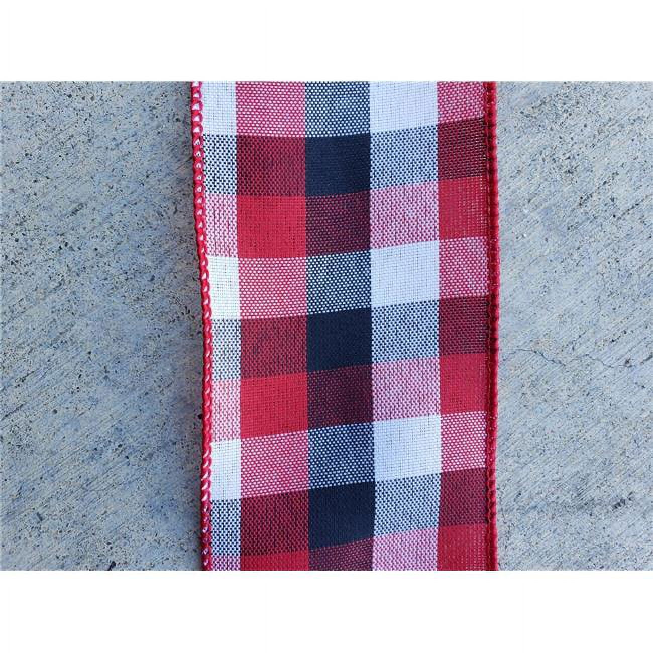 MDR Trading AI-RI40997-Q01 2.5 in. x 50 Yards Wired Red, White & Black Checked Pattern Ribbon