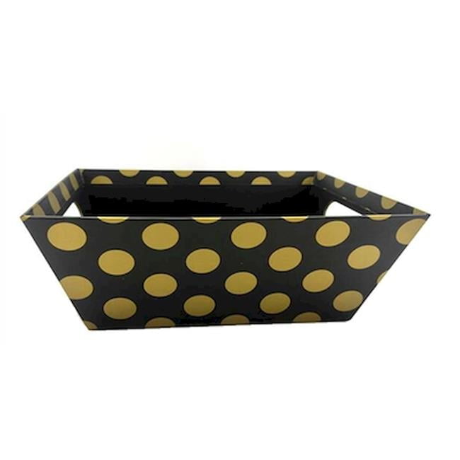 MDR Trading AP-CMT906BKD Black with Gold Polka Dots Handled Basket