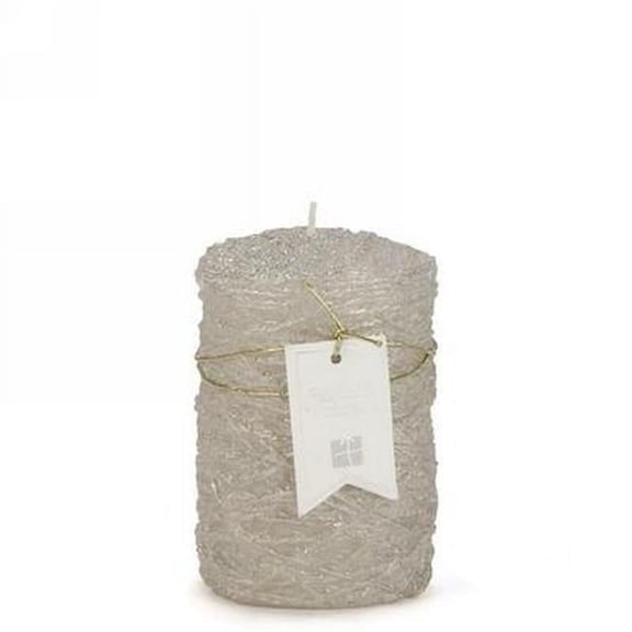 MDR Trading AP-CNDL128GSL Silver Glitter Candle
