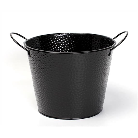 MDR Trading AP-CTF715BK Black Embossed with Ear Handles Bucket