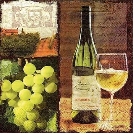 MDR Trading AP-NAP1132-WN Wine & Green Grapes Napkins - Pack of 20